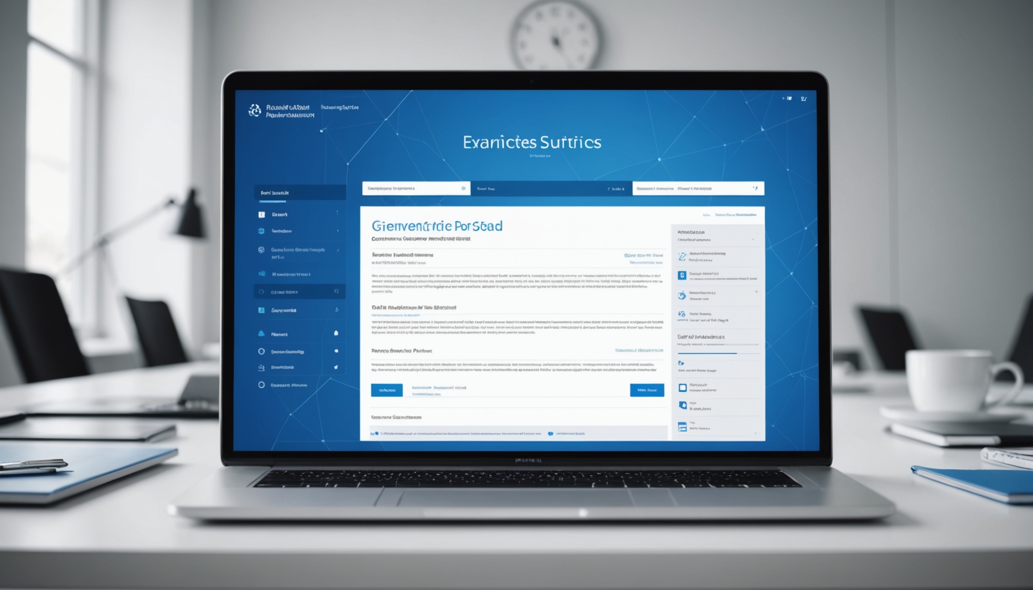 Écran d'ordinateur portable affichant une interface de service administratif numérique