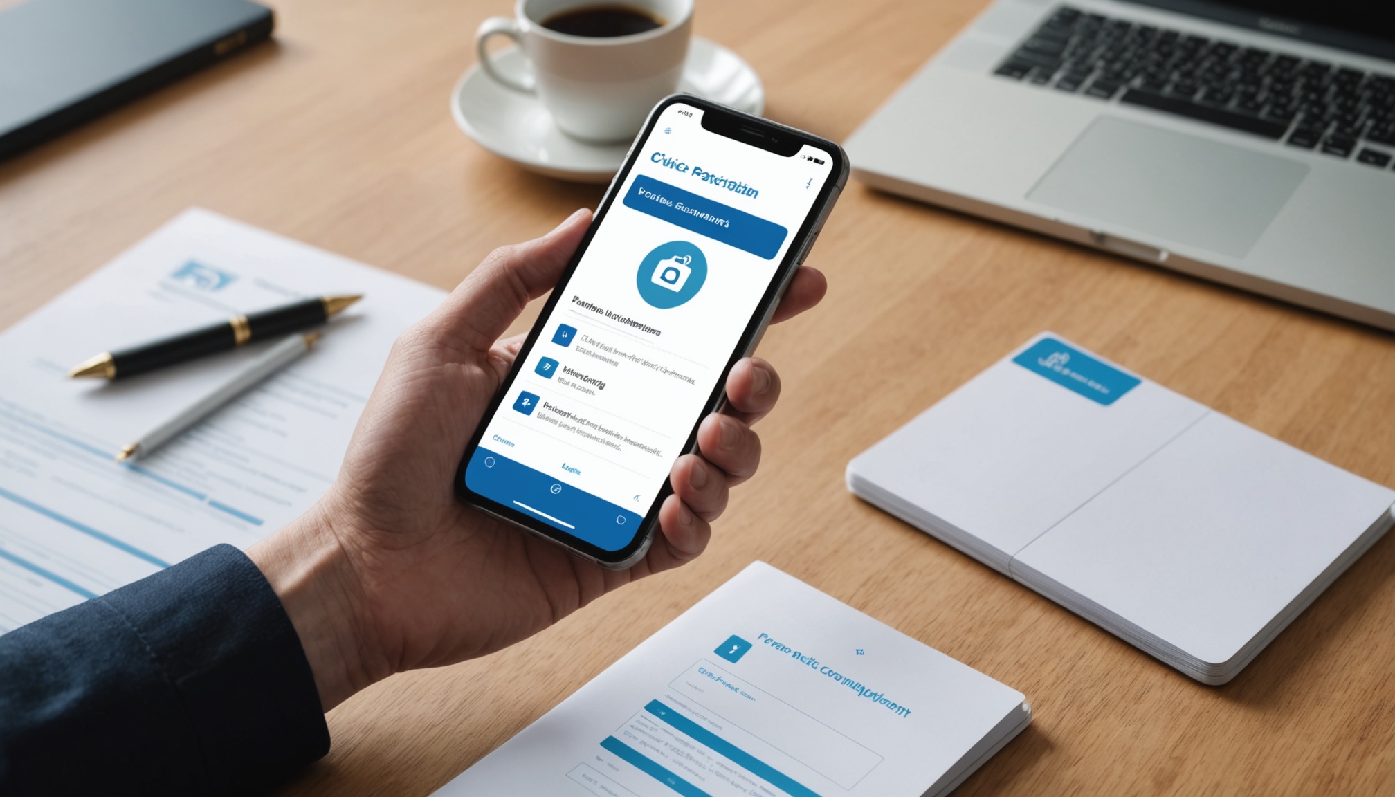 Citoyen utilisant l'application Agora du gouvernement sur smartphone