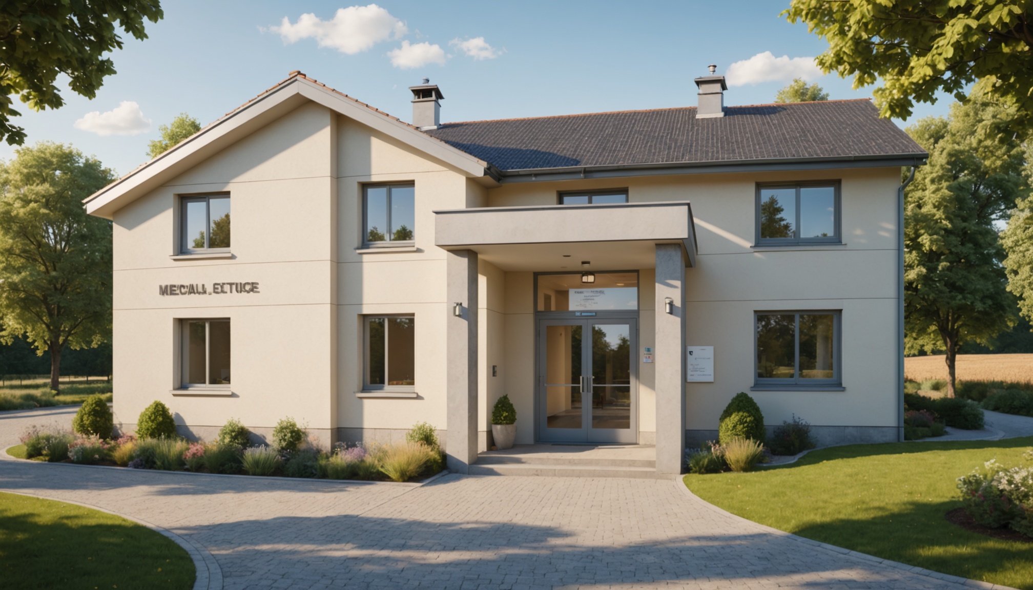 Bâtiment d'une maison de santé pluriprofessionnelle en zone rurale